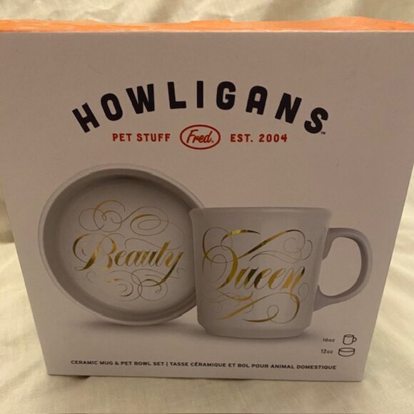 Howligans Ceramic Mug & Pet Bowl Set - Fred Howligans Beauty Queen - Picture 1 of 7